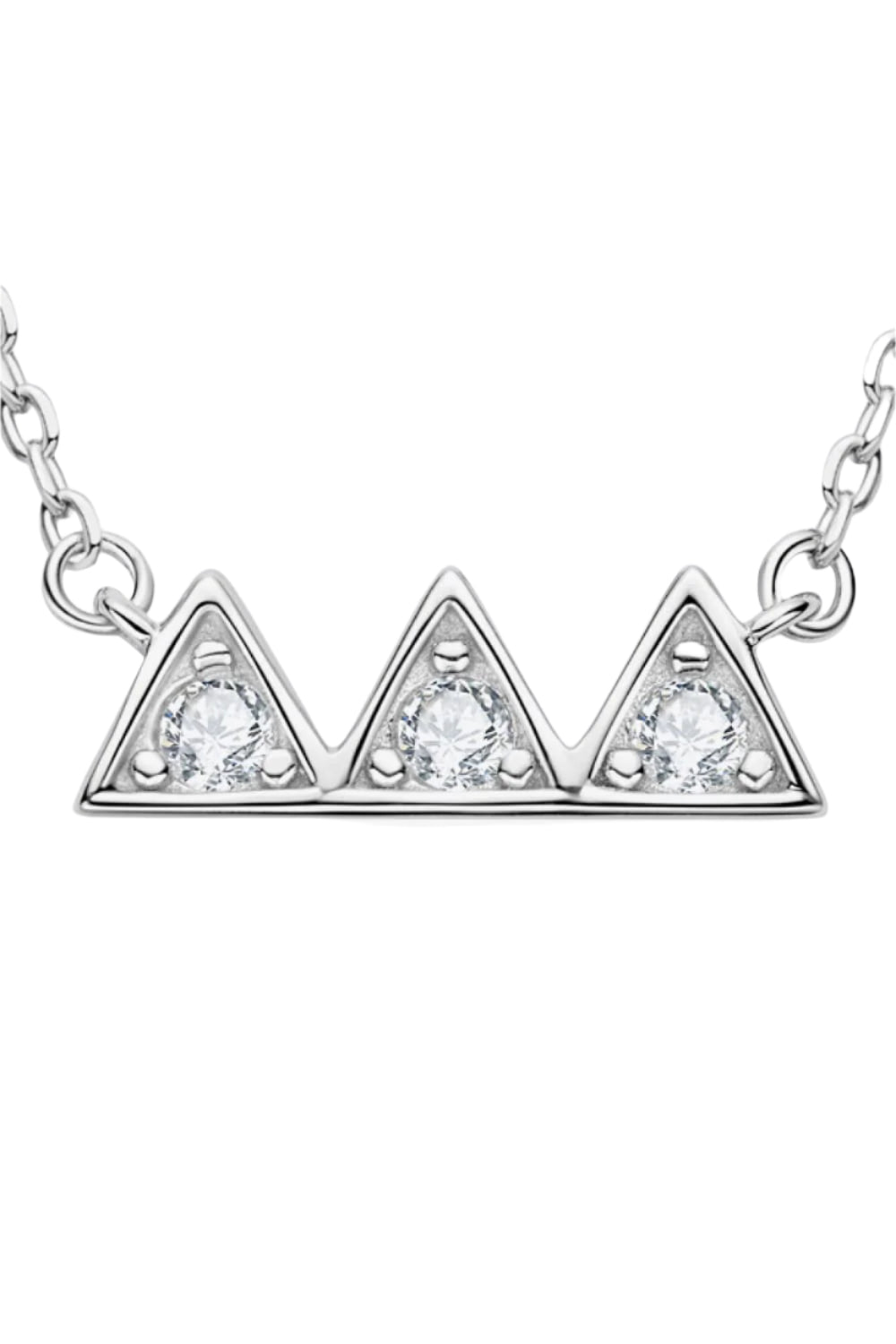 Egyptian Pyramid Platinum Plated Moissanite Necklace