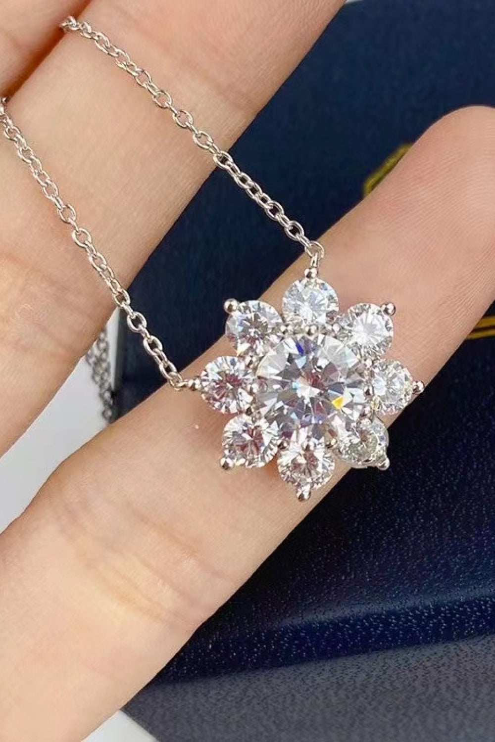 Floral Mirage Moissanite Pendant Necklace