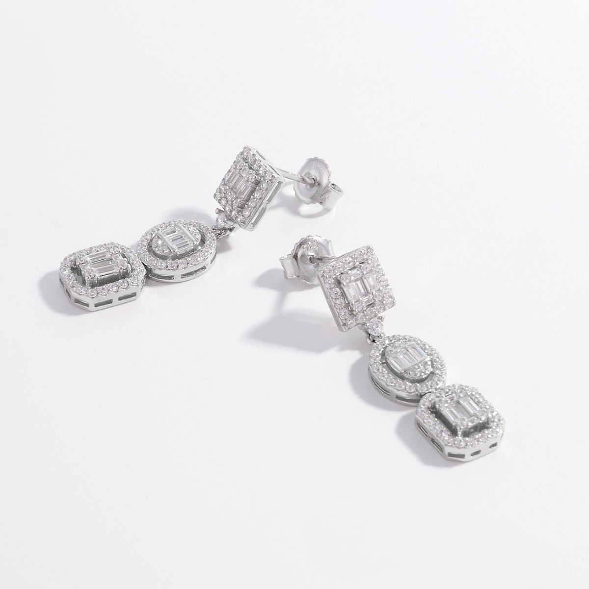 Tiffani Inlaid Zircon Earrings in 925 Sterling Silver