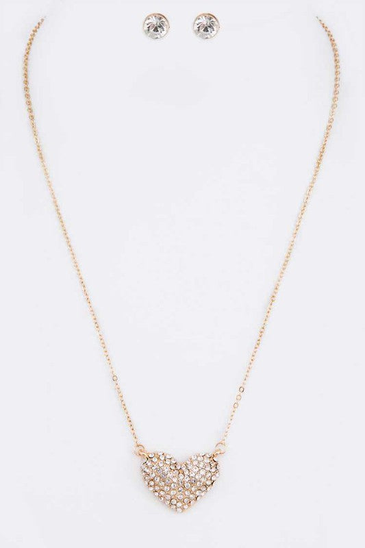 Follow Your Heart Crystal Necklace & Earrings Set