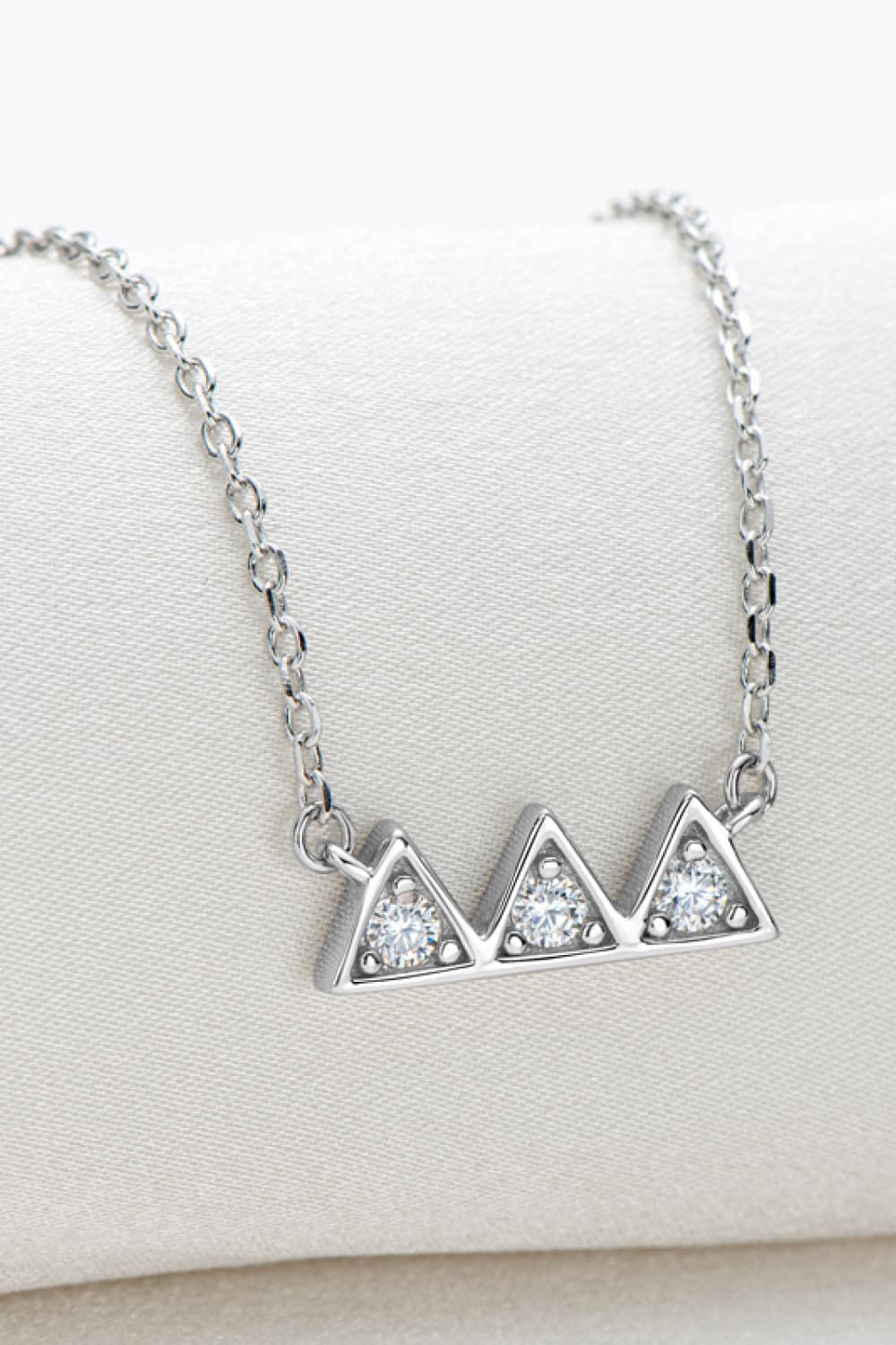 Egyptian Pyramid Platinum Plated Moissanite Necklace