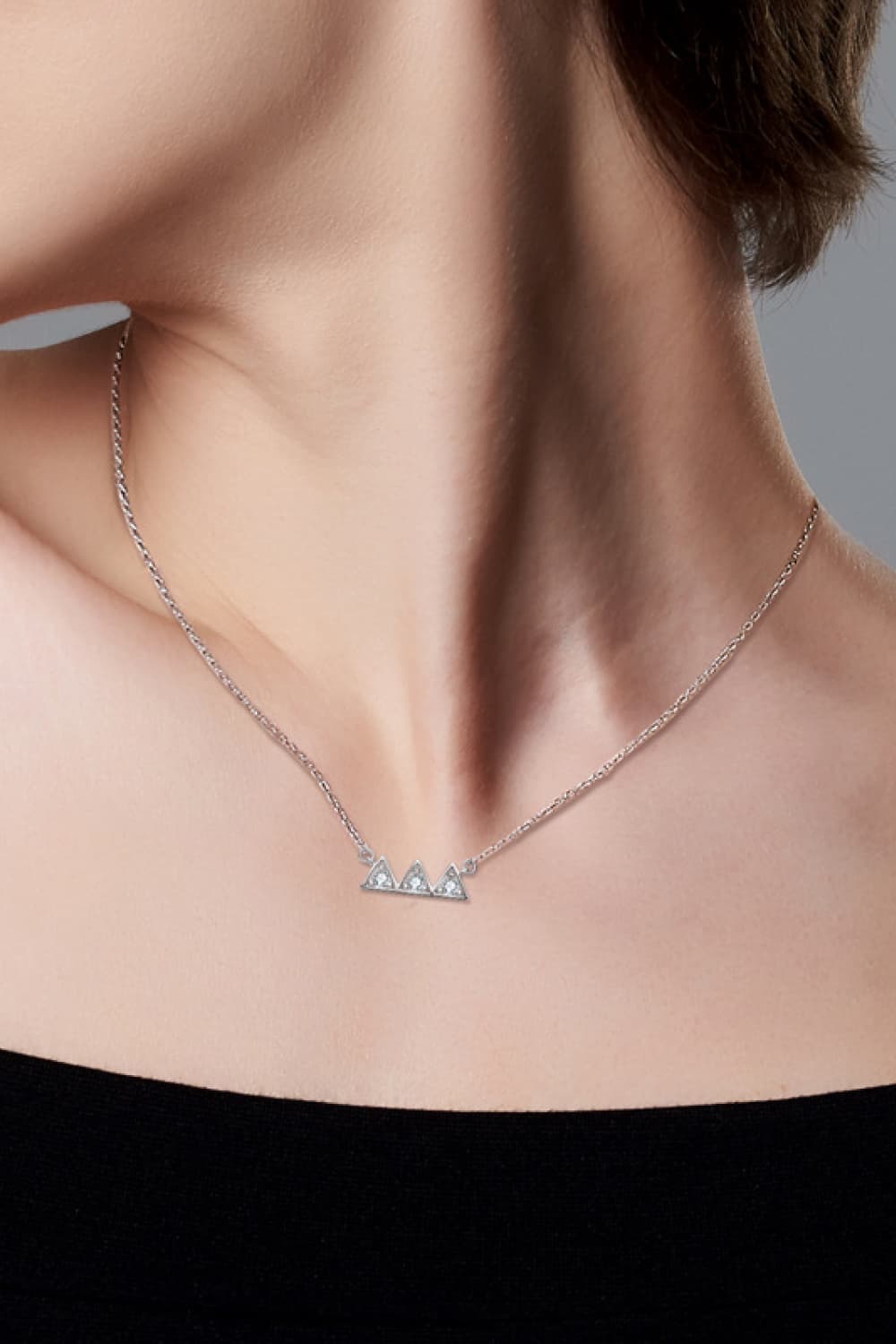 Egyptian Pyramid Platinum Plated Moissanite Necklace