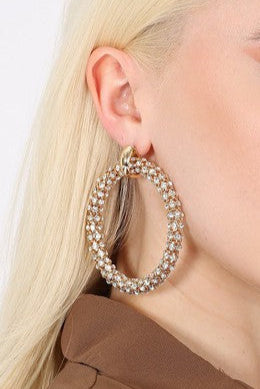 Dreamy Rhinestone Hoop Earrings