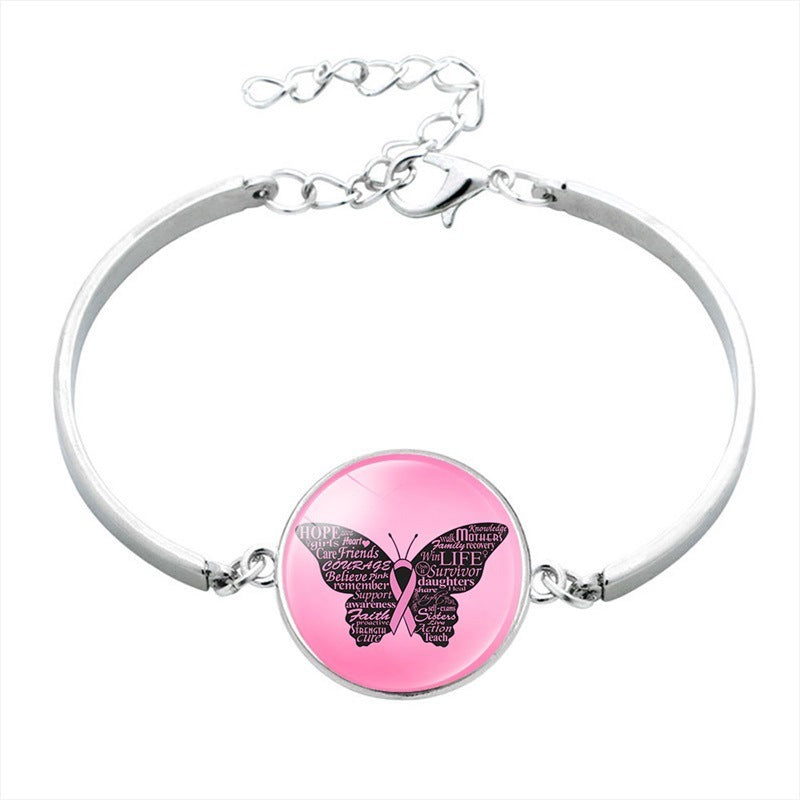 Pink Ribbon Message Bracelets