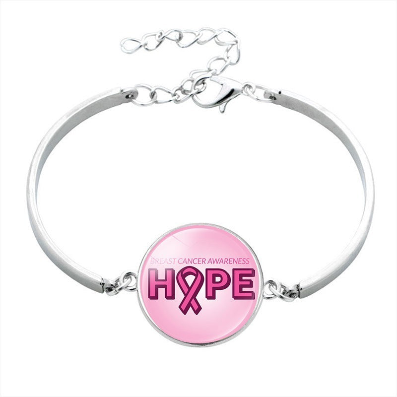 Pink Ribbon Message Bracelets