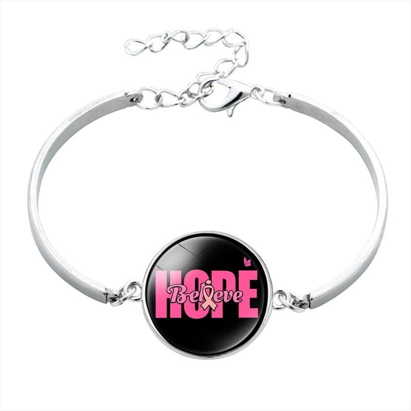 Pink Ribbon Message Bracelets