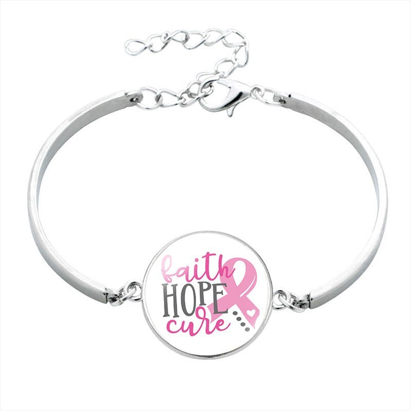 Pink Ribbon Message Bracelets
