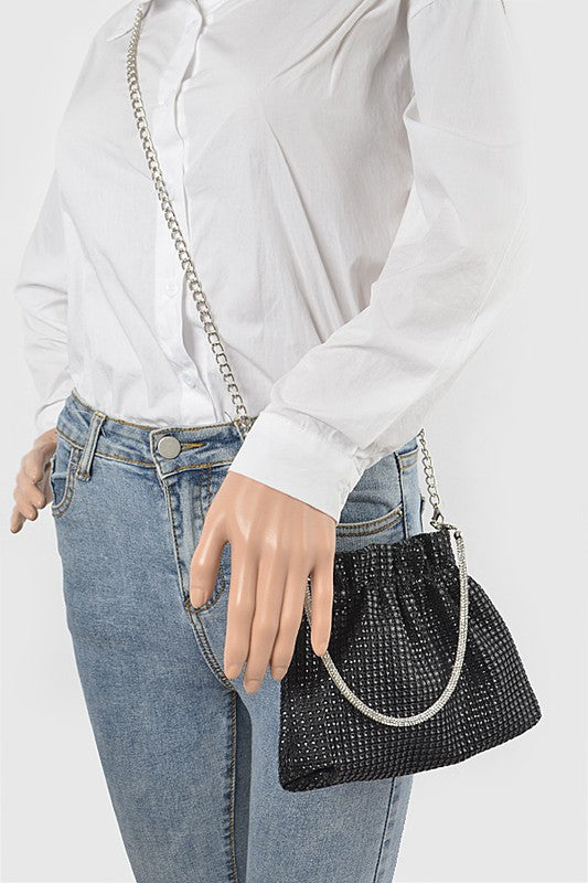 Metallic Mesh Crossbody Swing Bag