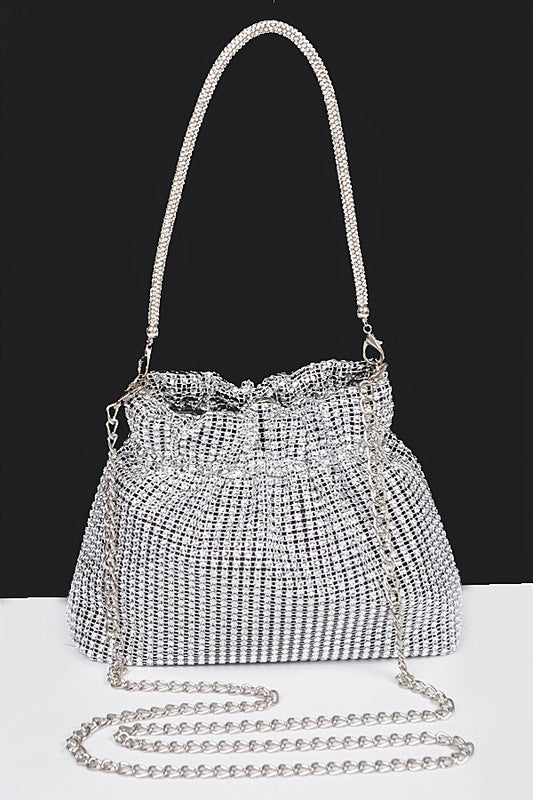 Metallic Mesh Crossbody Swing Bag