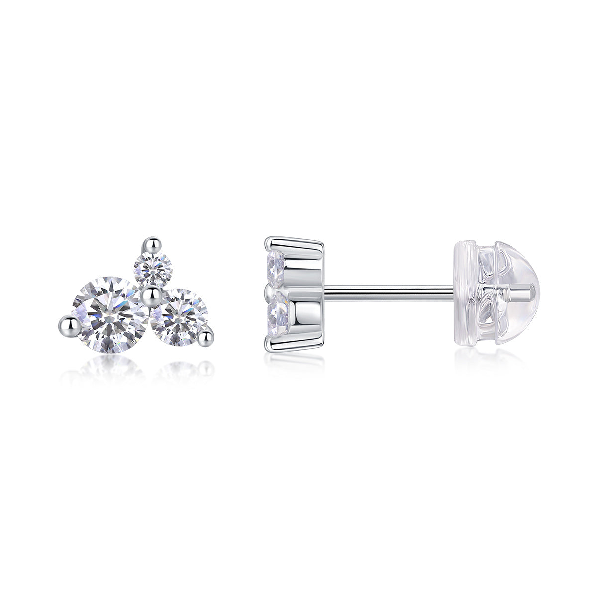Trinity Cluster Moissanite Earrings