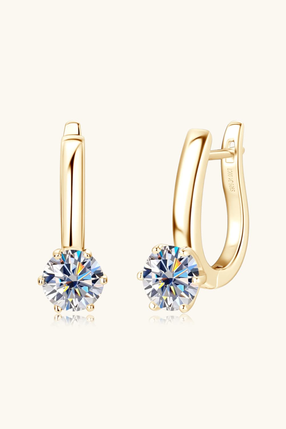 Minimalist Moissanite 2 Carat 925 Sterling Silver Earrings