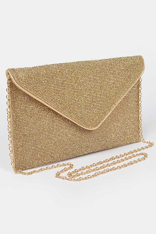 Regal Rhinestone Envelope Clutch Bag