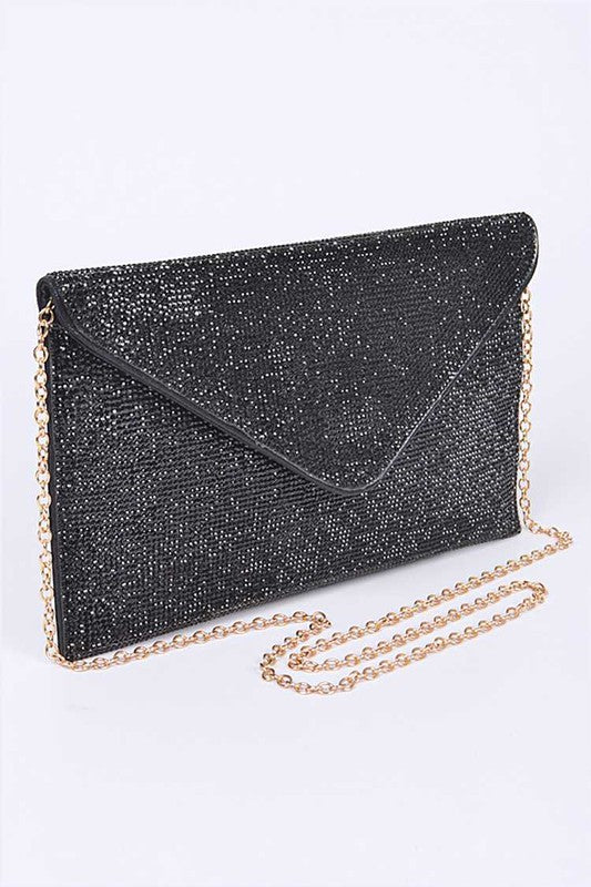 Regal Rhinestone Envelope Clutch Bag