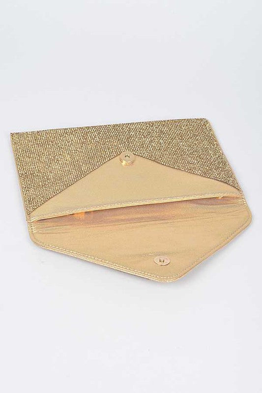 Regal Rhinestone Envelope Clutch Bag