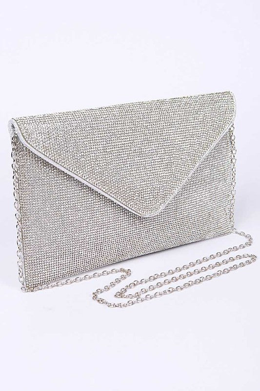 Regal Rhinestone Envelope Clutch Bag