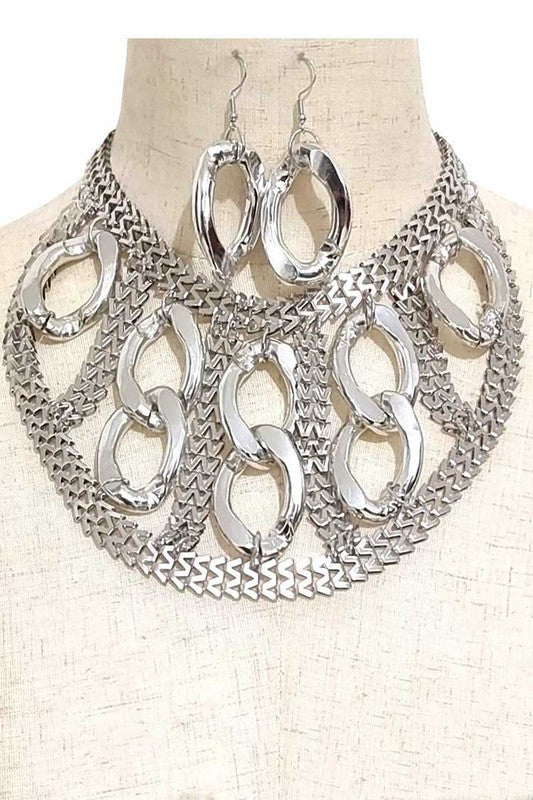 Luxe Statement Bib Necklace Set