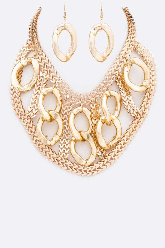 Luxe Statement Bib Necklace Set