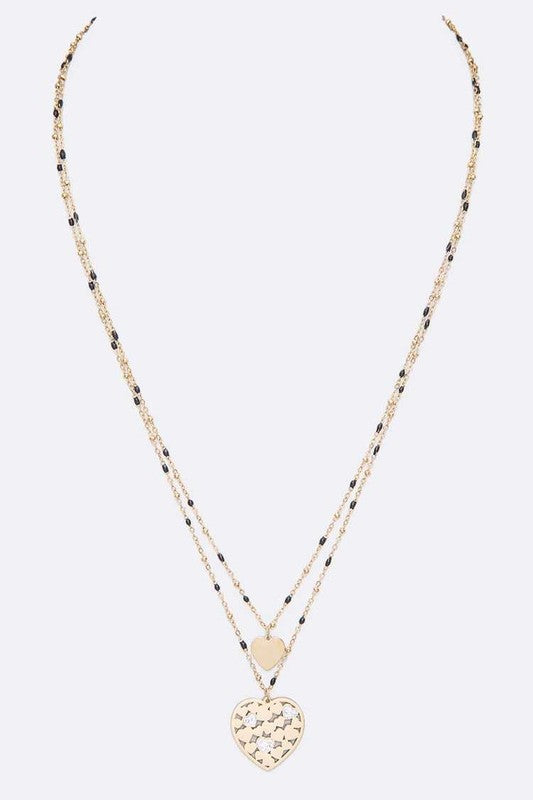 Sweetheart Stack Necklace with Cubic Zirconia
