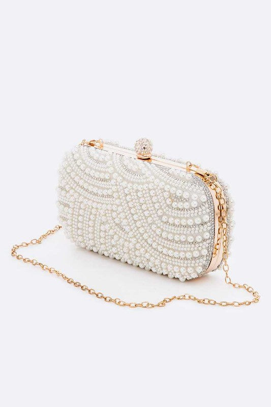 Pearl Allure Box Clutch Handbag