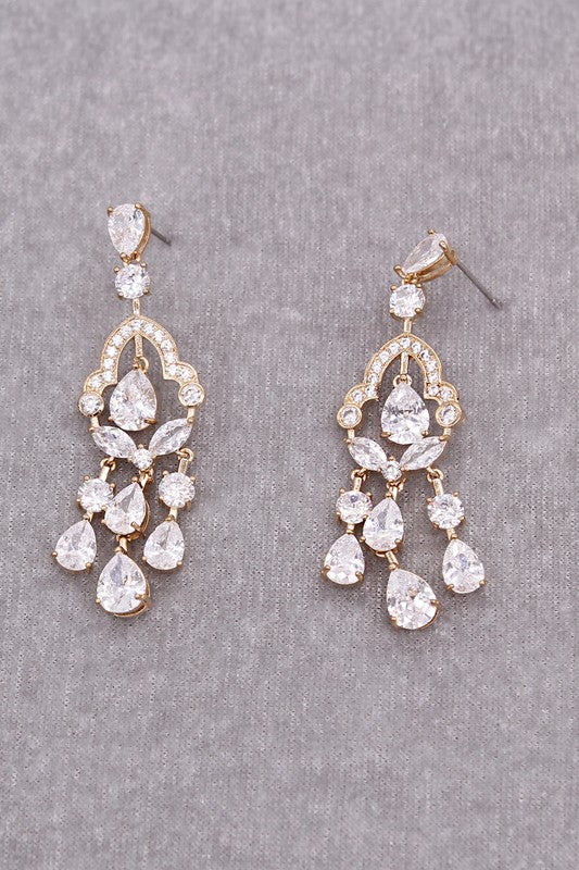 Dazzling Chandelier Cubic Zirconia Drop Earrings