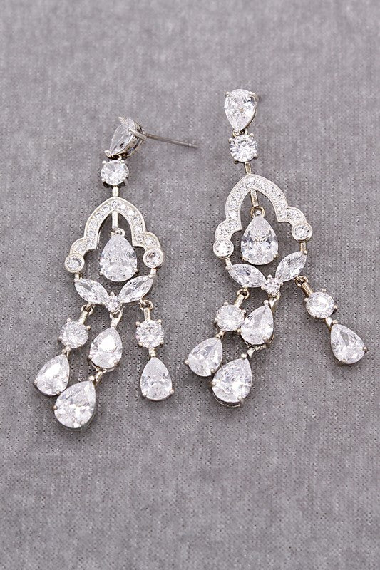 Dazzling Chandelier Cubic Zirconia Drop Earrings
