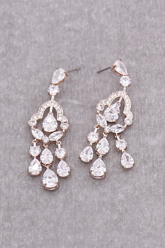 Dazzling Chandelier Cubic Zirconia Drop Earrings