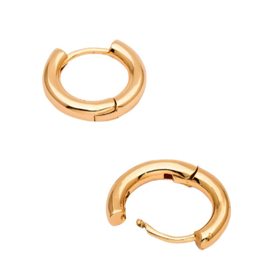 Minimalist 14MM Gold Plated Hoop Earrings