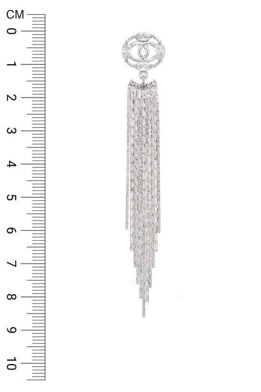 Sparkle Cubic Zirconia Tassel Earrings