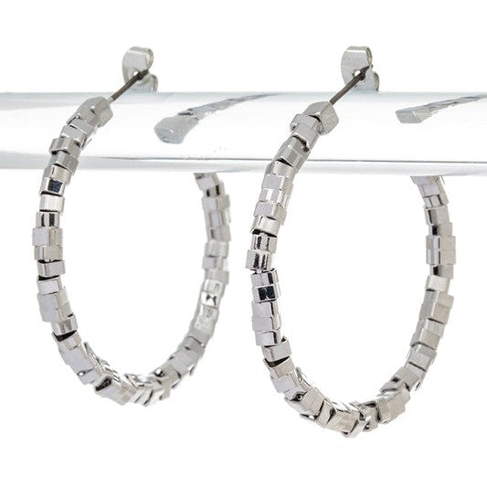 Jagged Edge Textured Hoop Earrings