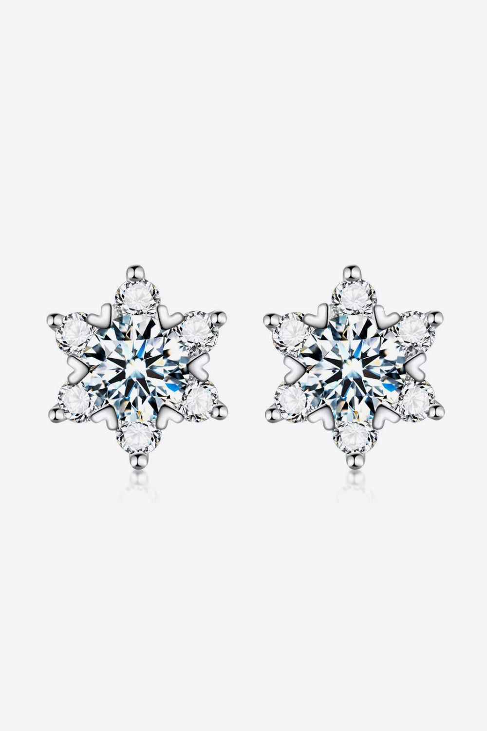 Floral Stud Moissanite Earrings
