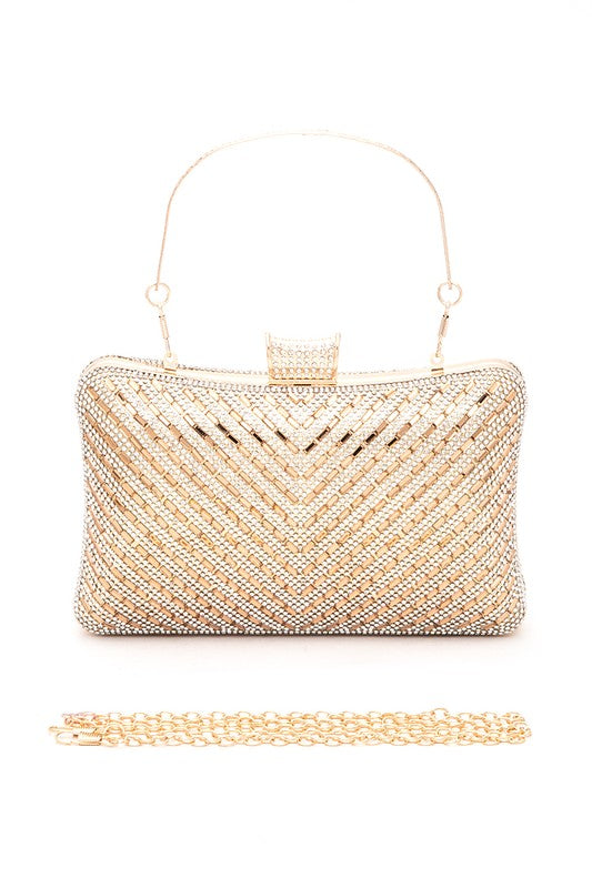 Charming Chevron Top Handle Clutch