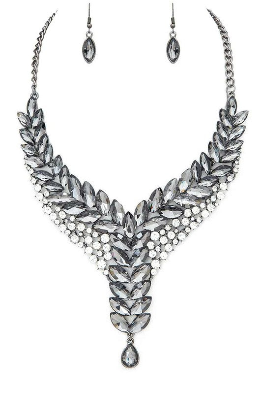 Crystal Horizon Statement Necklace Set