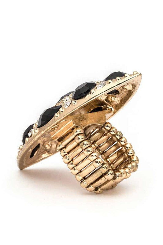 Golden Noir Glamour Stretch Ring