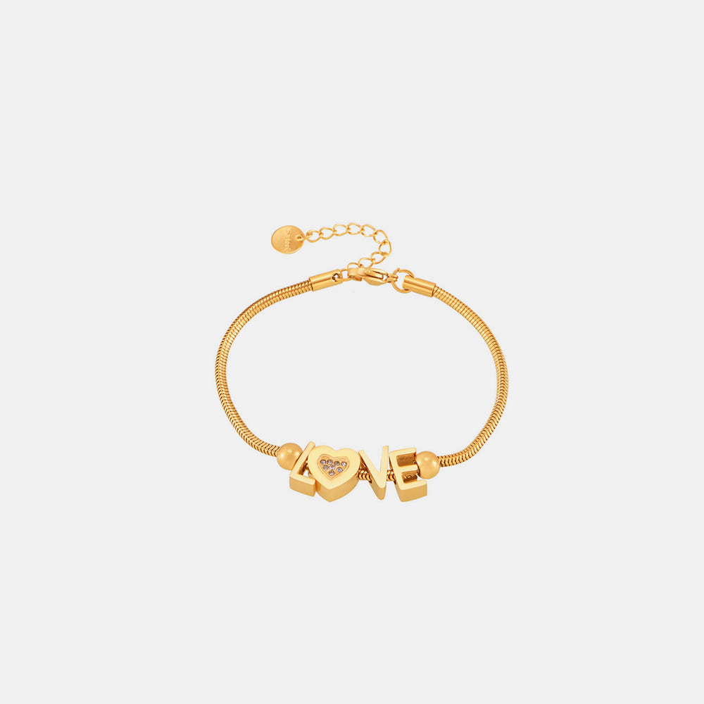 L❤️VE 18K Gold-plated Rhinestone Bracelet