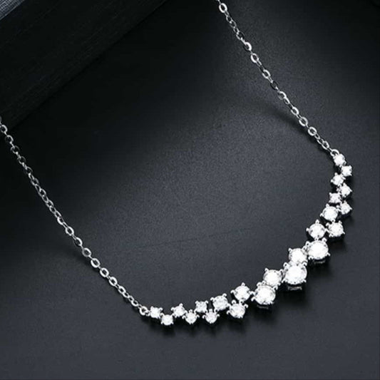 Starlight Gaze Moissanite Necklace 925 Sterling Silver Platinum Plated