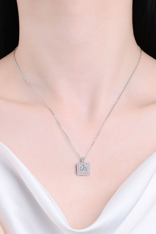 Square Peg Moissanite Pendant Necklace