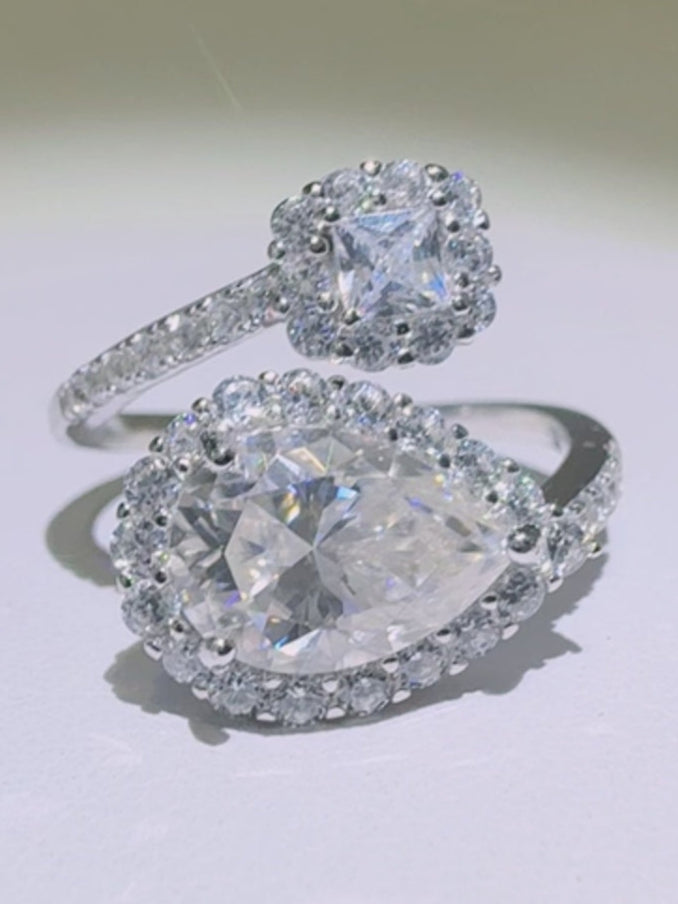 Enchanted Duo Bypass Ring in 925 Sterling Silver