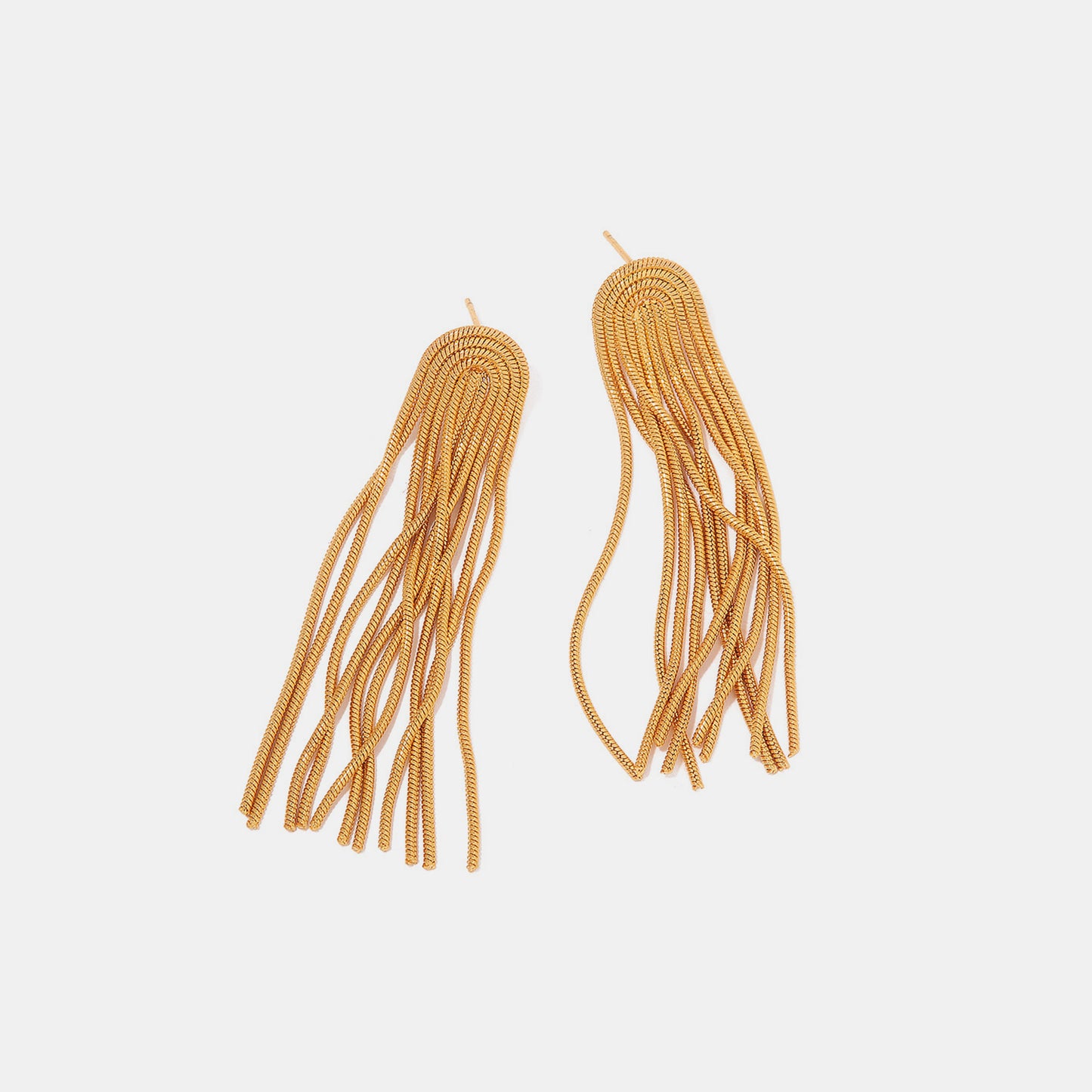 Golden Tassel Dangle Earrings