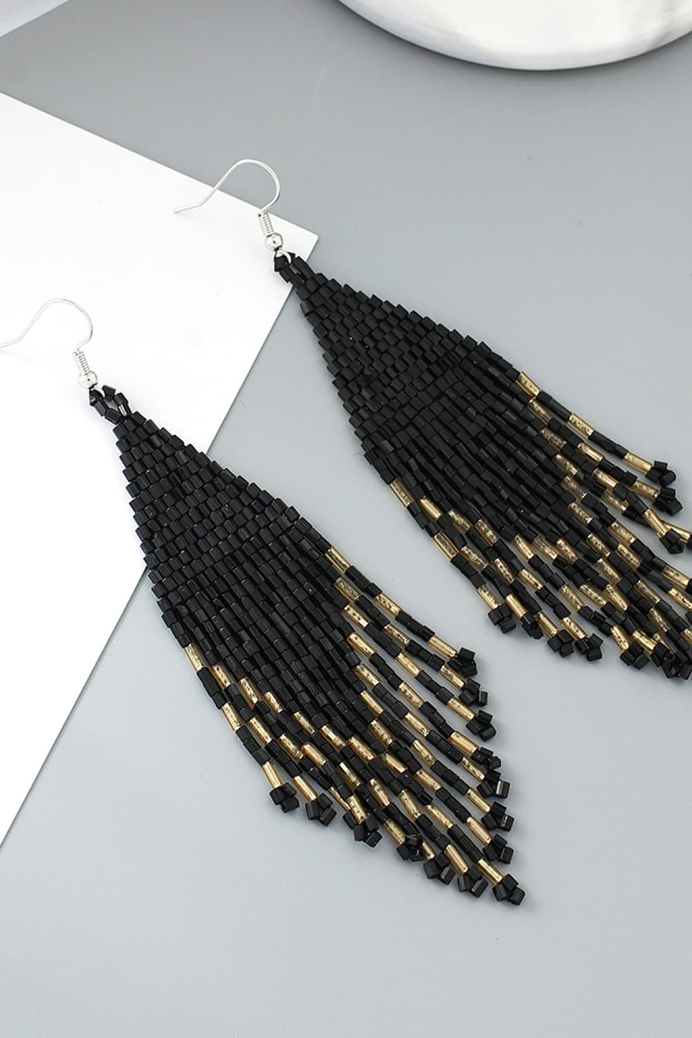 Beaded Boho Fringe Earrings