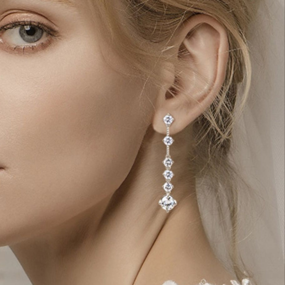 Cascade Falls Earrings 4K Moissanite 925 Sterling Silver