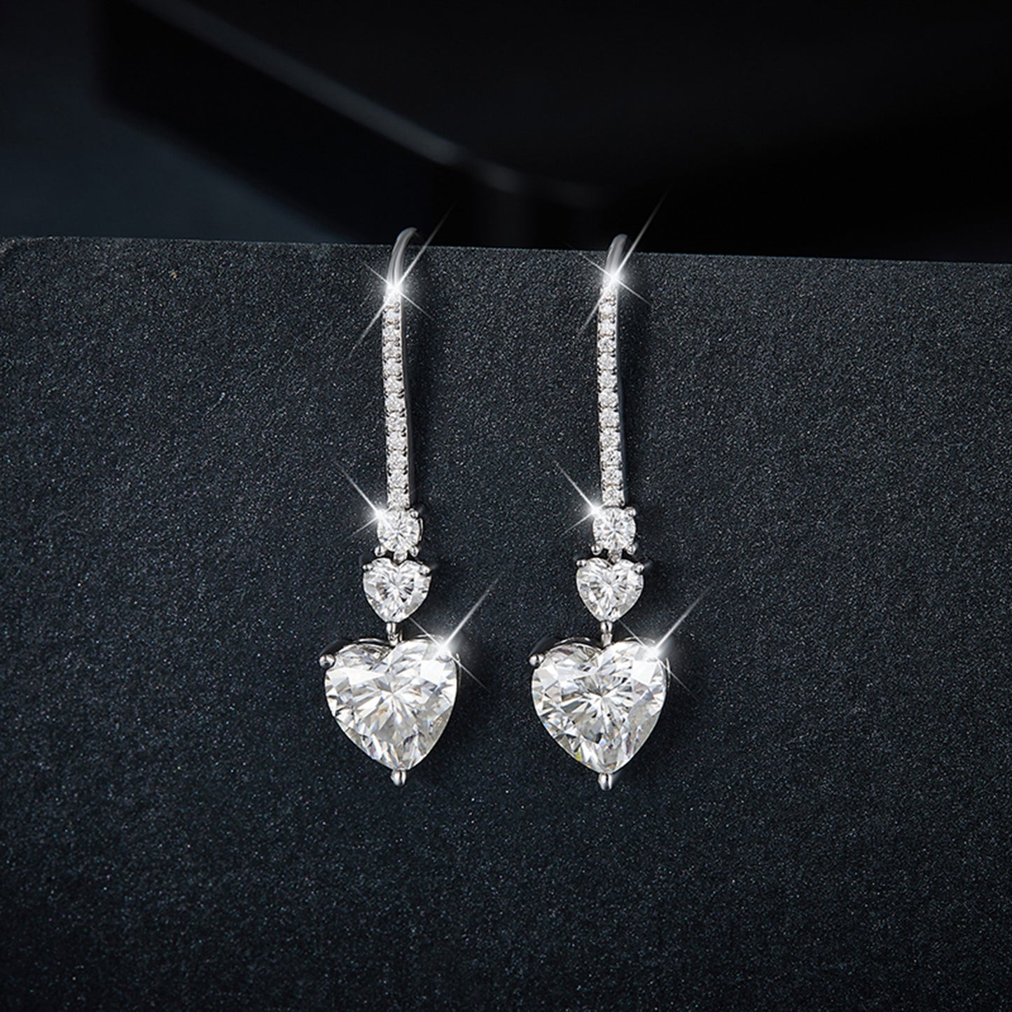 Stoneheart 925 Sterling Silver Moissanite Drop Earrings