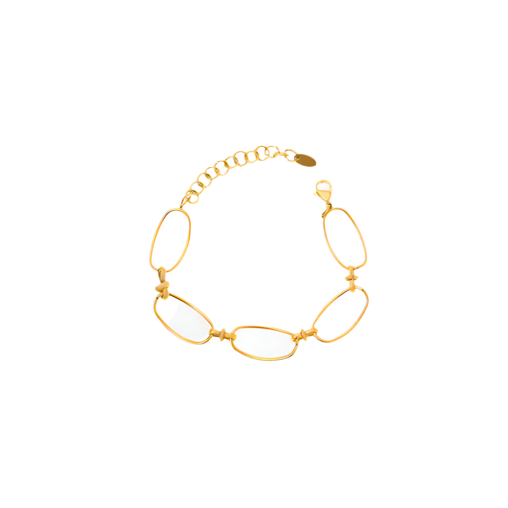 Oval Chain Bracelet in Gold Plated or Silver Tone