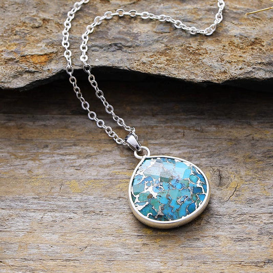 Charm & Dazzle Turquoise Pendant Chain Necklace