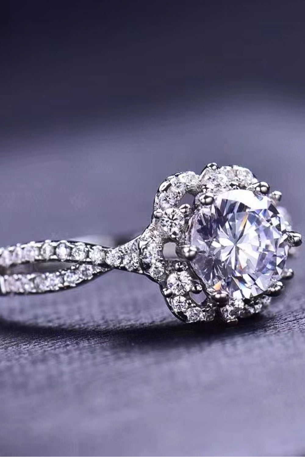 Blooming Tea Rose Moissanite Ring