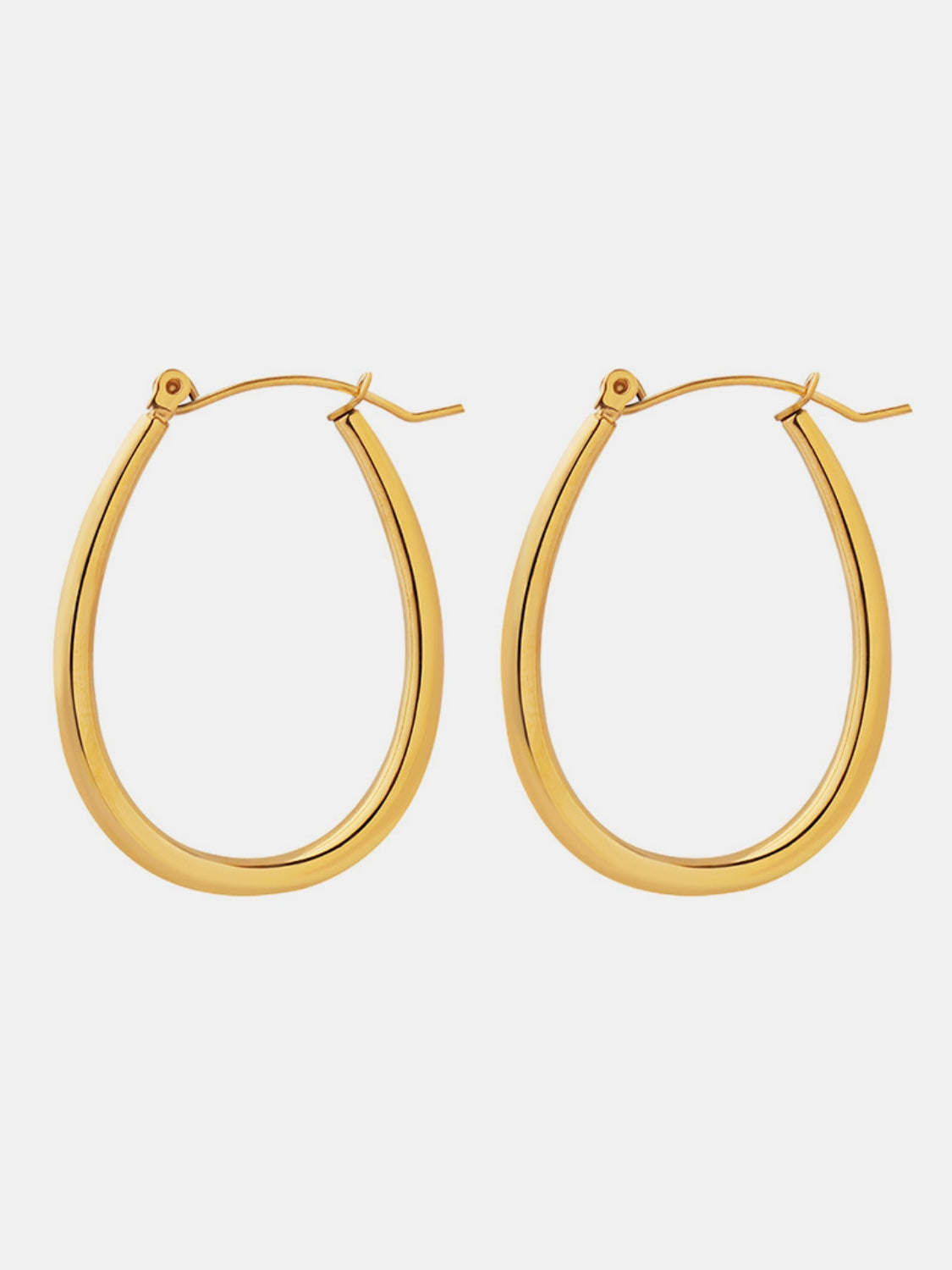 18K Gold-Plated Oval Earrings