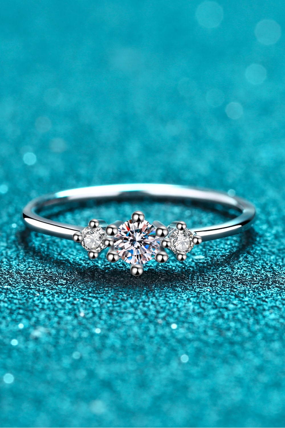 Moissanite Promise Ring in 925 Sterling Silver