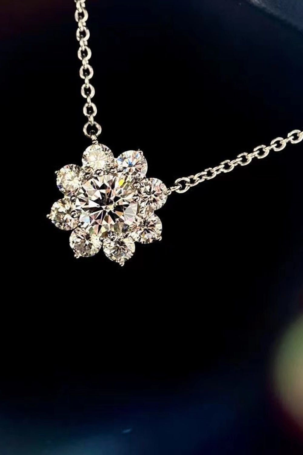 Floral Mirage Moissanite Pendant Necklace
