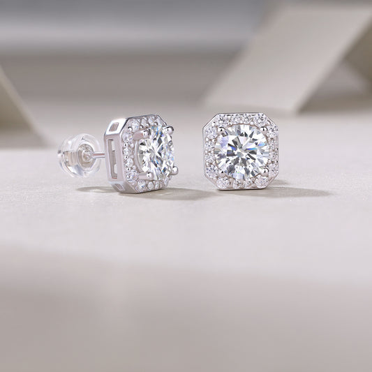 Center Stage Moissanite Stud Earrings