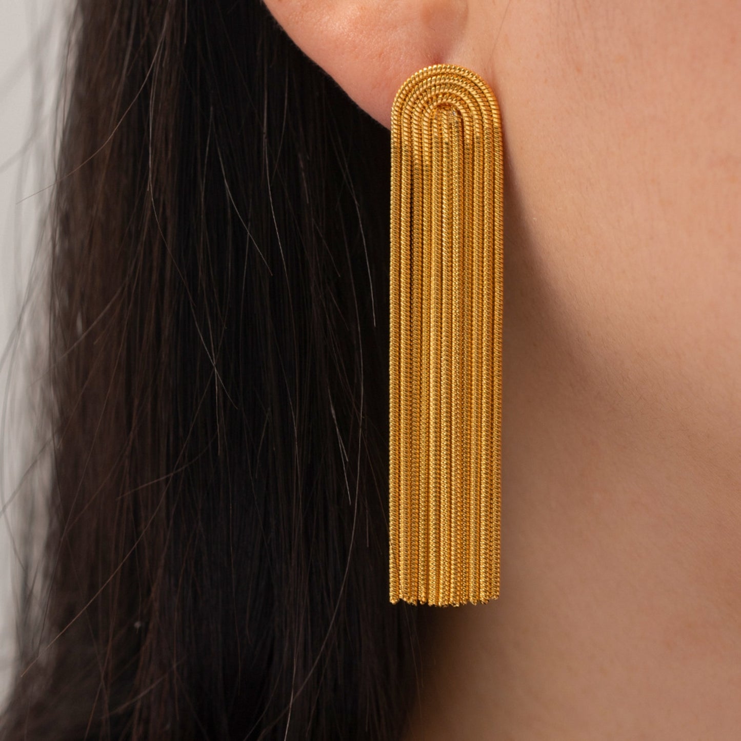 Golden Tassel Dangle Earrings