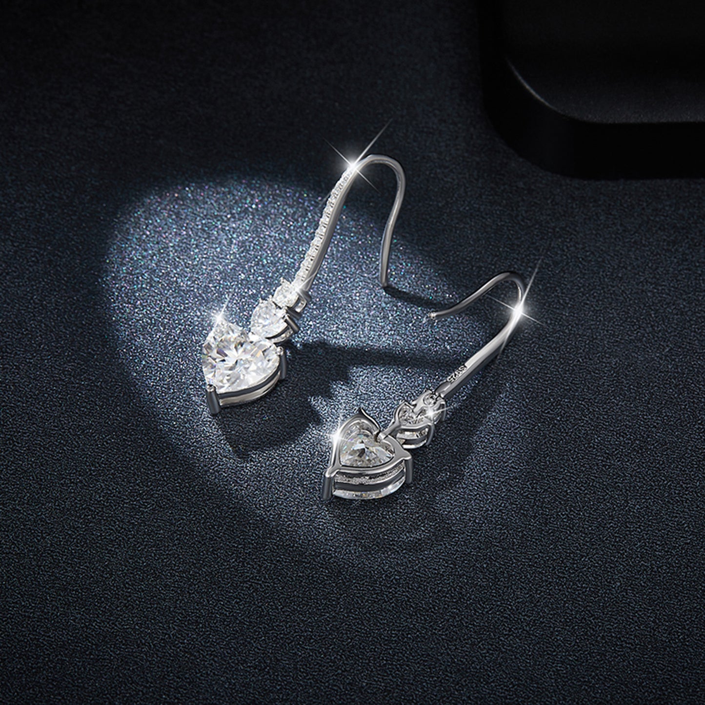 Stoneheart 925 Sterling Silver Moissanite Drop Earrings